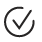 A black outlined checkmark inside a circle.
