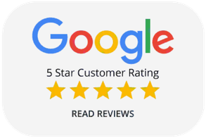 Google 5-star customer rating with five yellow stars and “Read Reviews” text