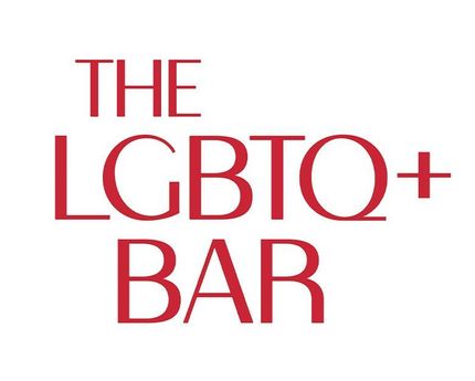 Red logo reading “THE LGBTQ+ BAR” on a white background