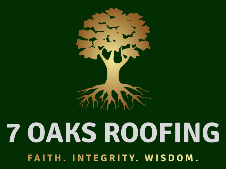 7 Oaks roofing green and gold logo