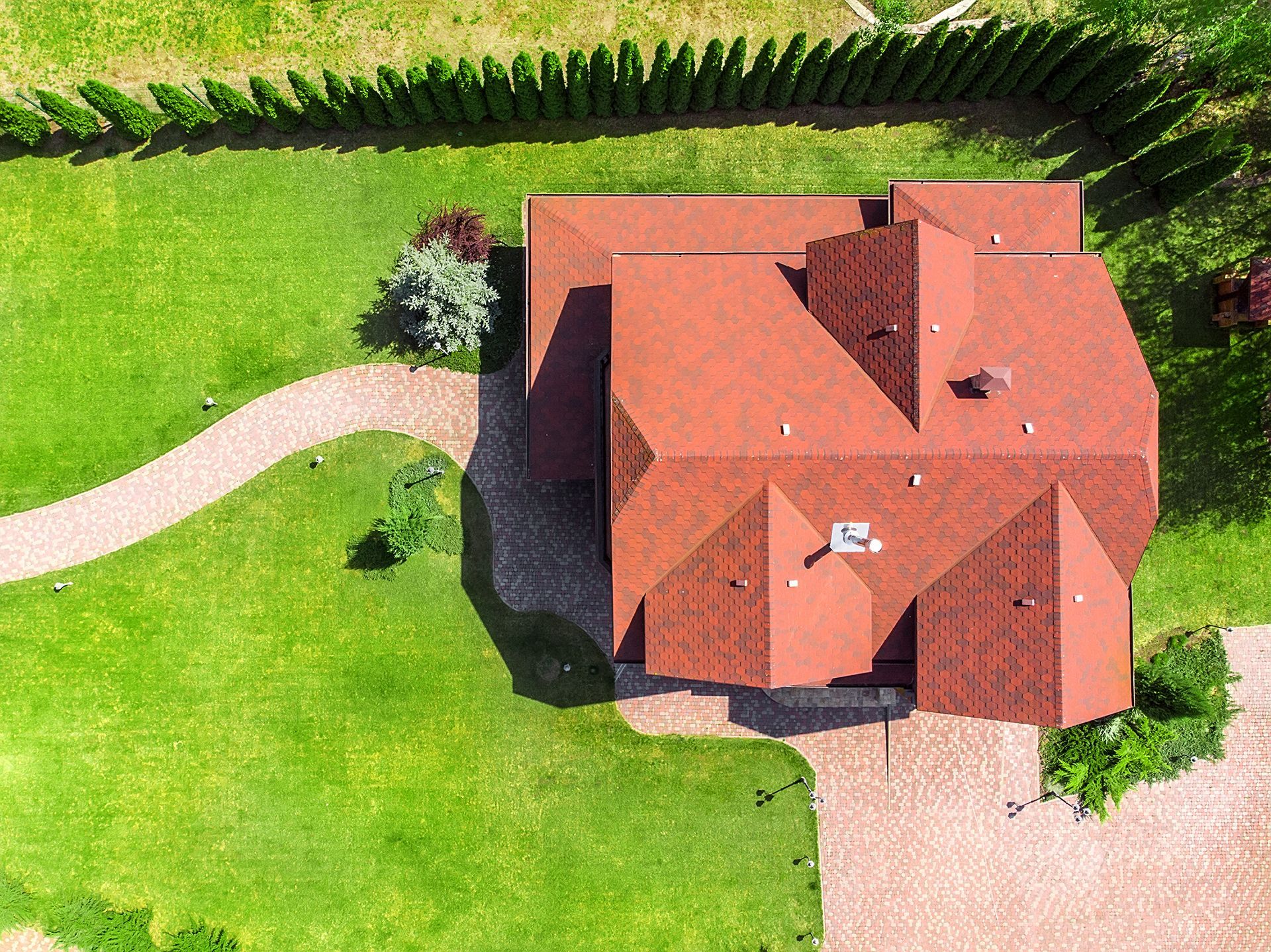 Birdseye of a finished roof replacement
