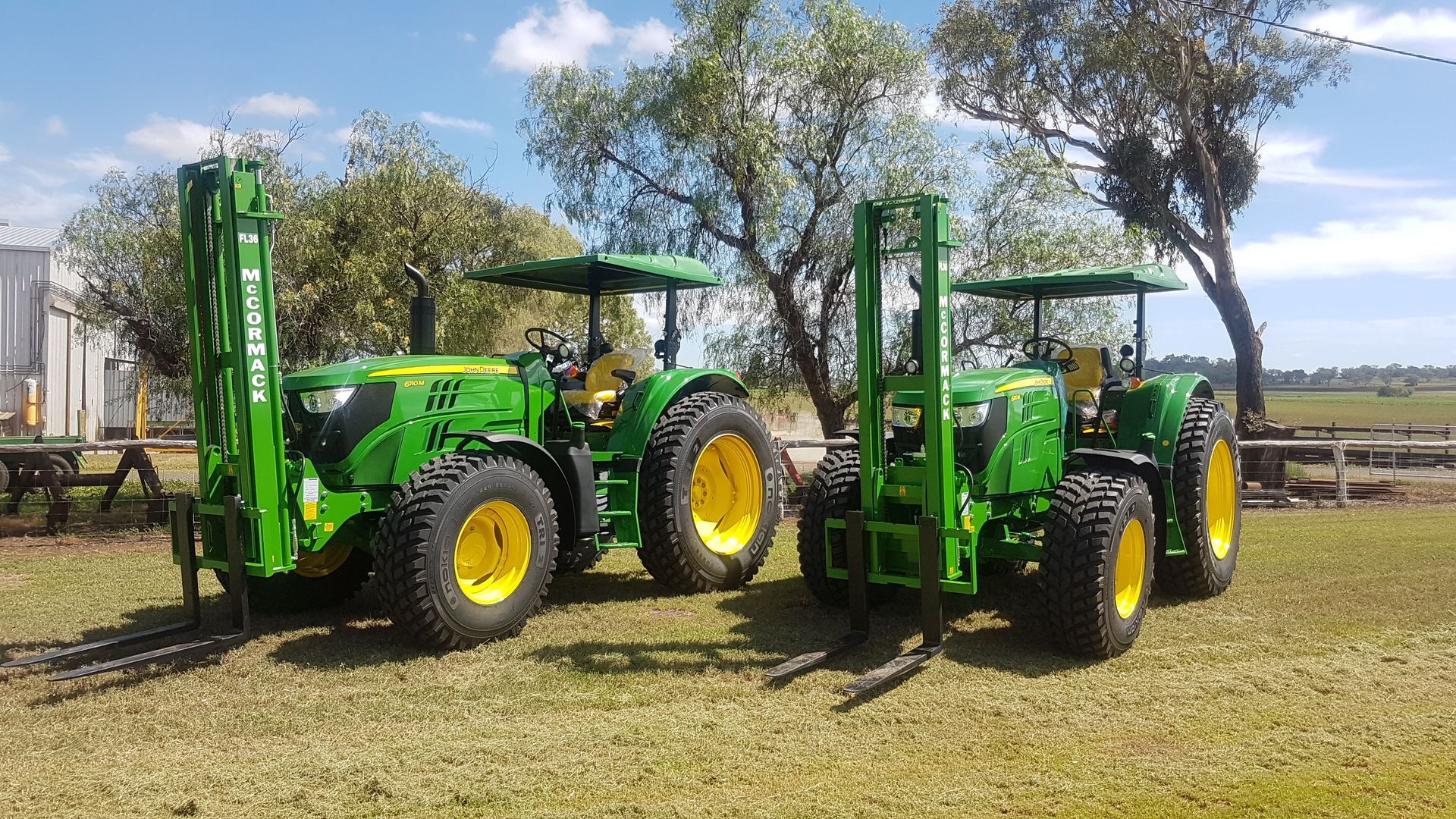 John Deere tractor mounted forklift