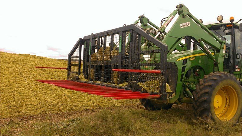 Silage Buck Rake on tractor