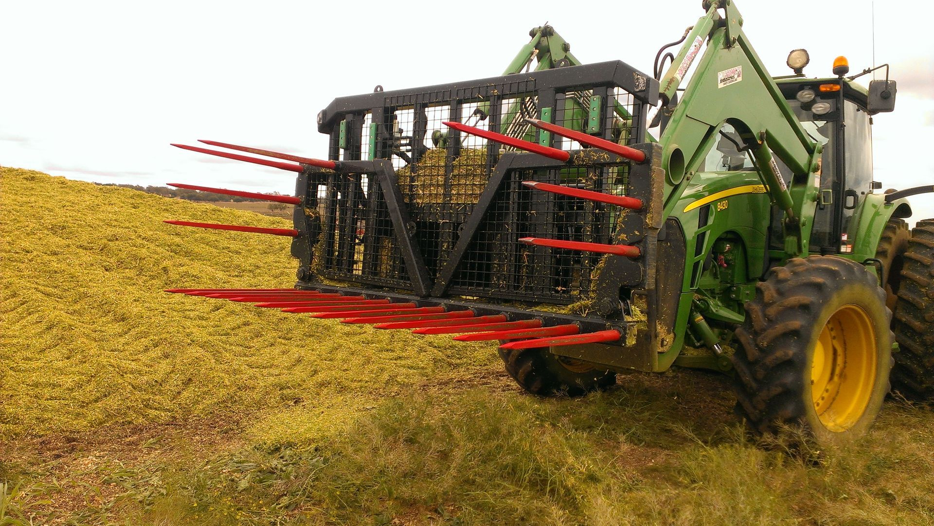 tractor with silage rake