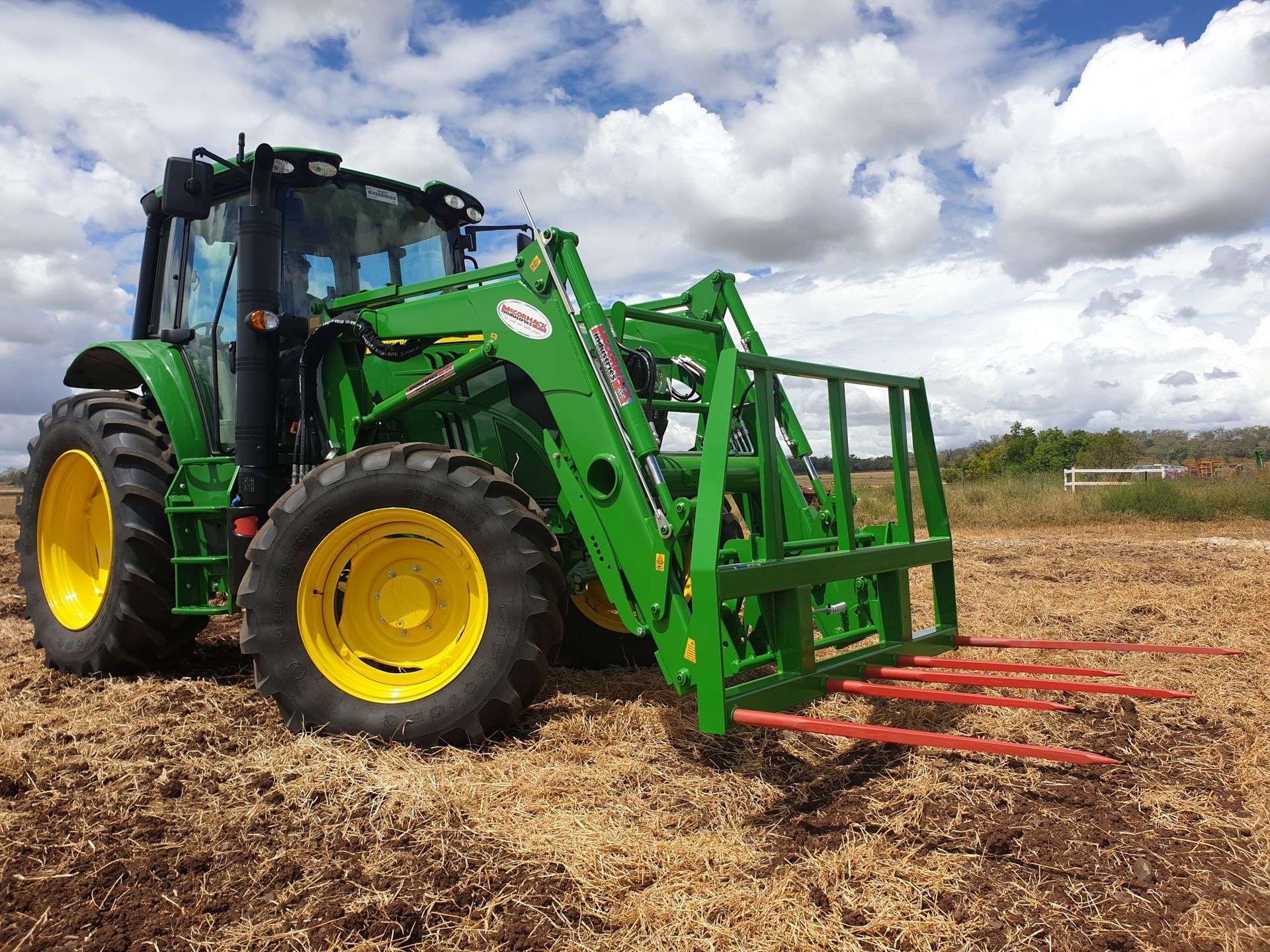 Bale fork on John Deere Tractor