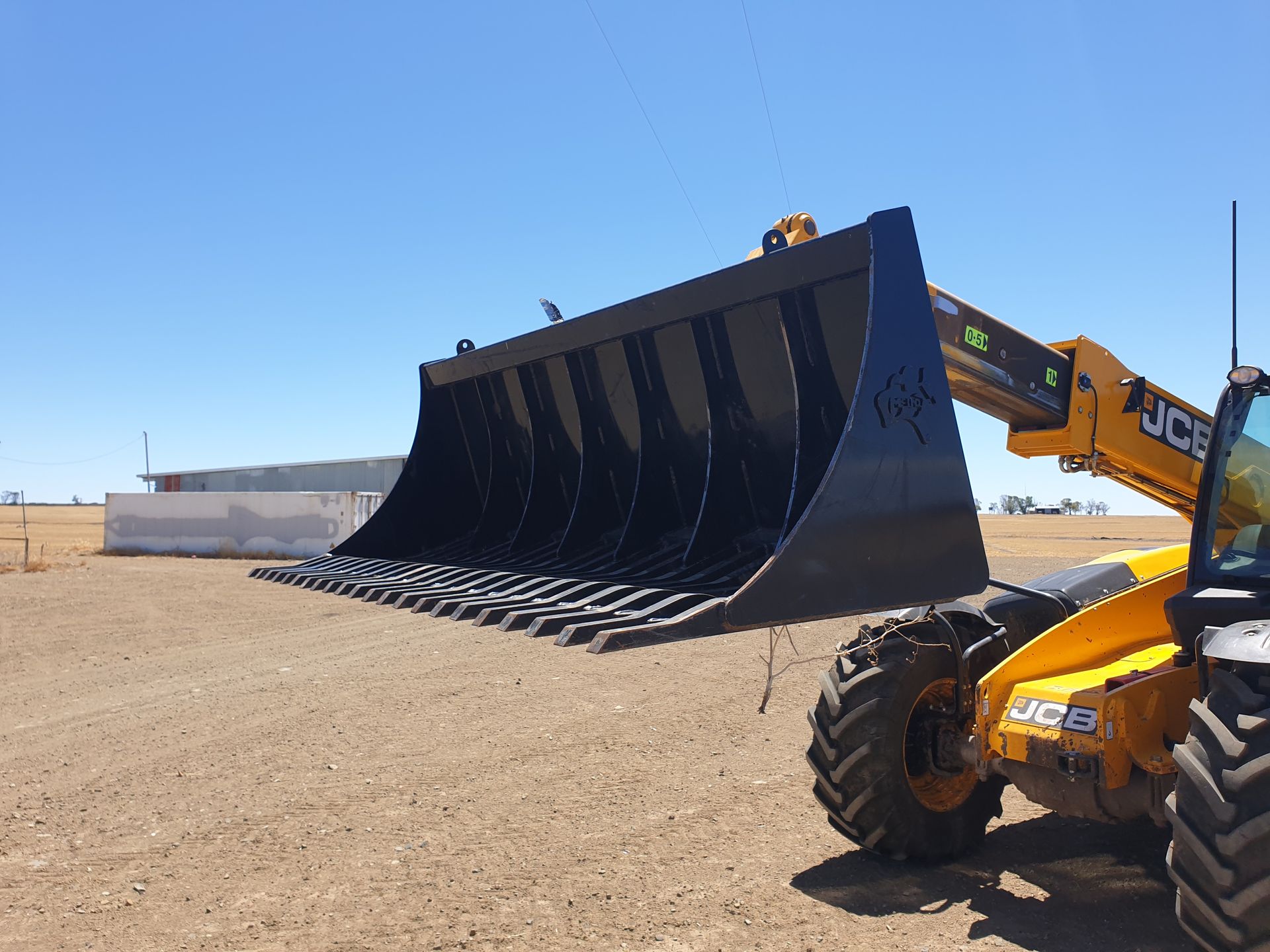 Stone Fork Bucket on a telehandler