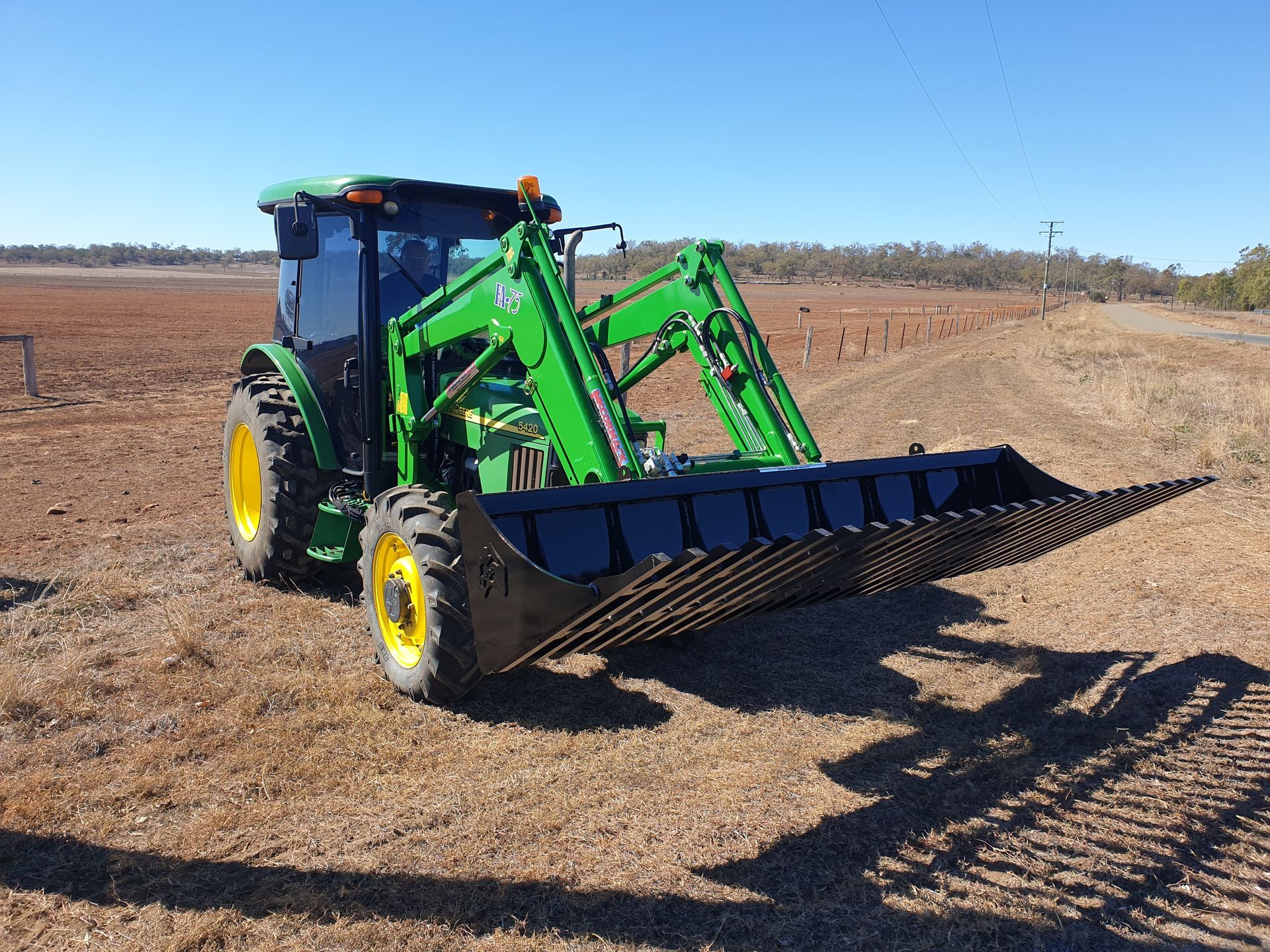 John Deere tractor stone fork bucket