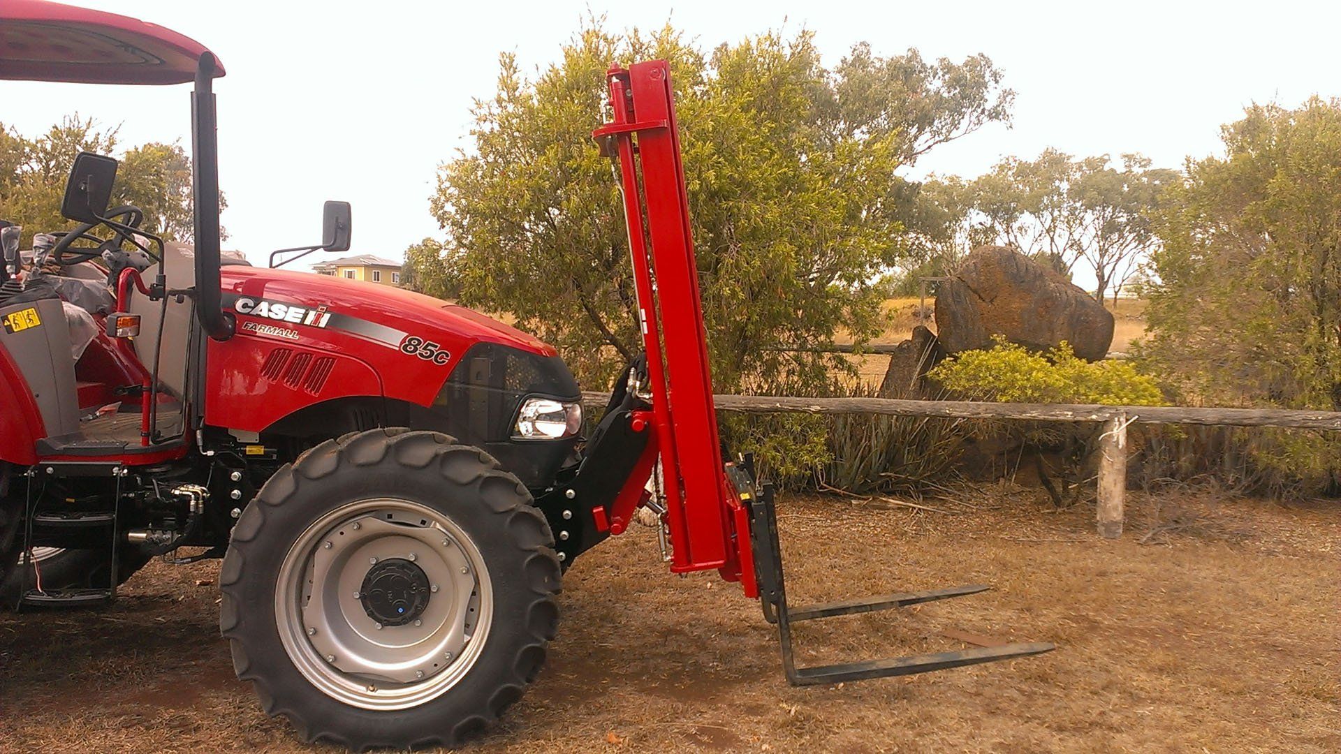 Case tractor mounted forklift