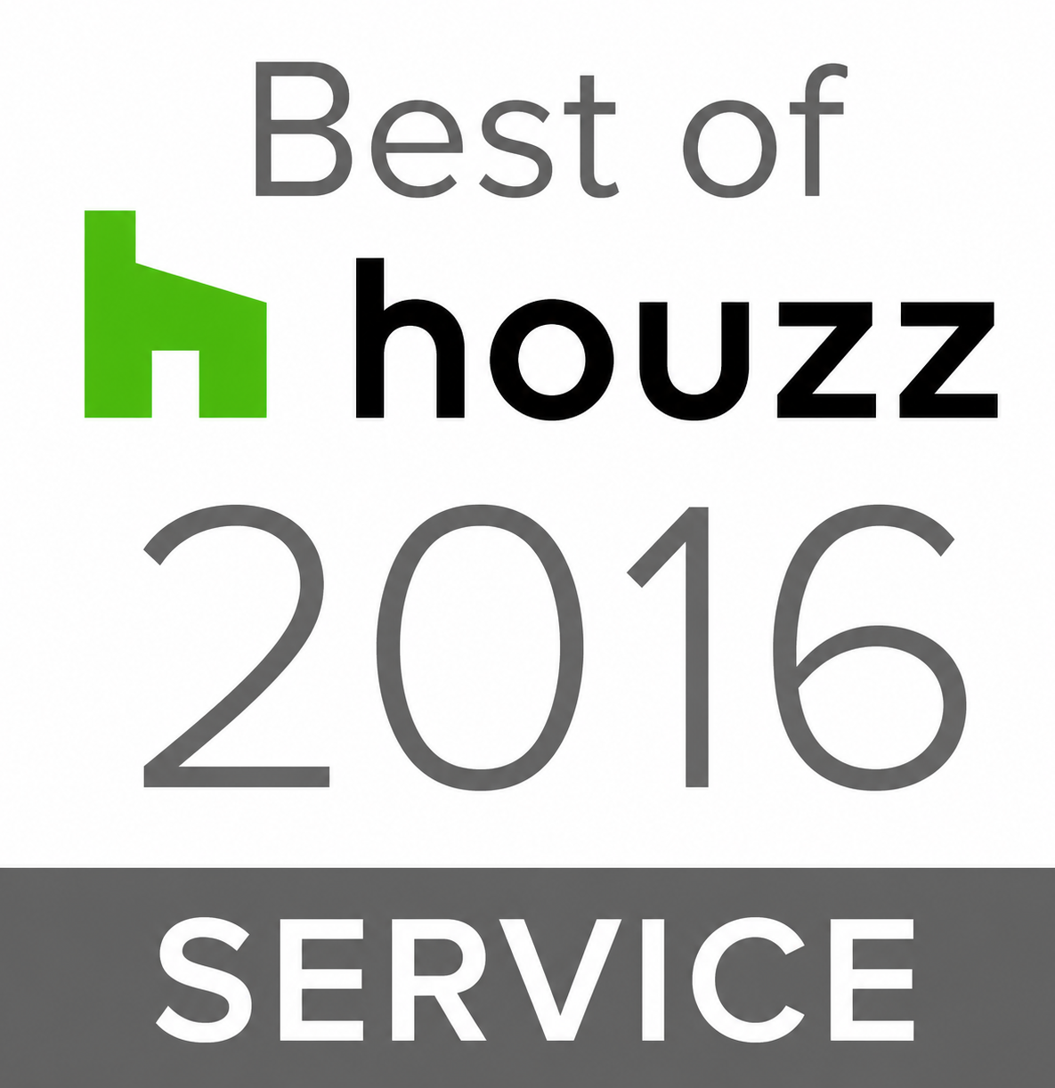 Green geometric logo above gray “2016” text on a white background
