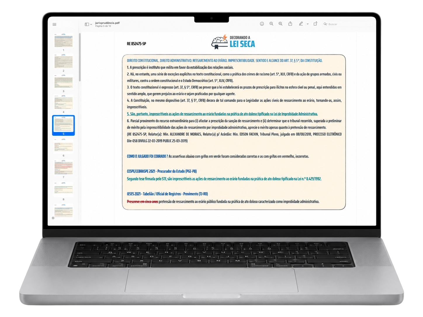 Decorando a Jurisprudência no computador
