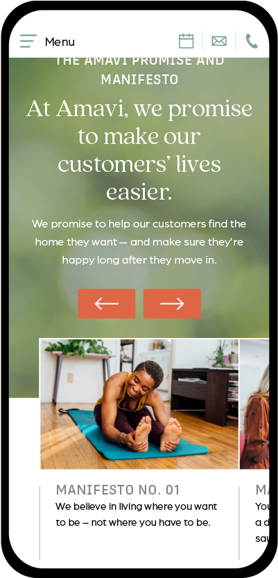 Amavi mobile slider