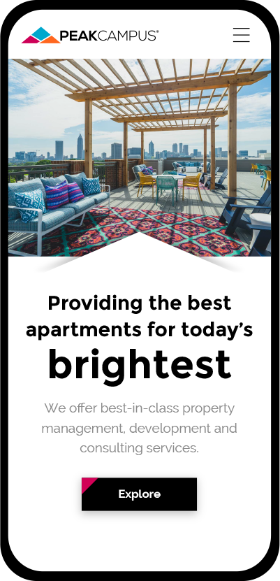 Peak mobile home page