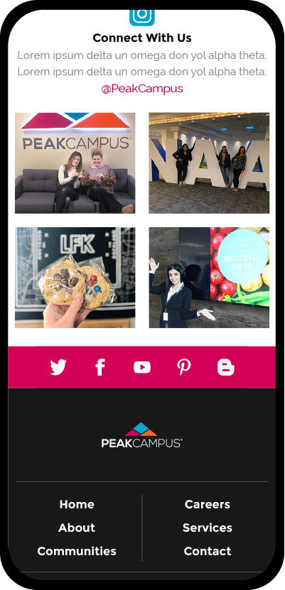 Peak mobile footer