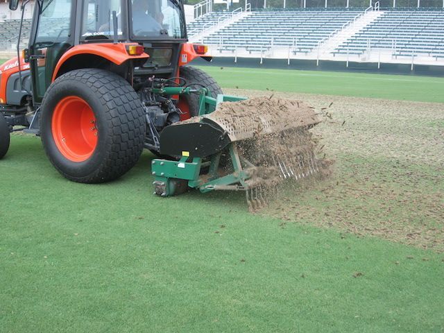 Aeration of sportsfield