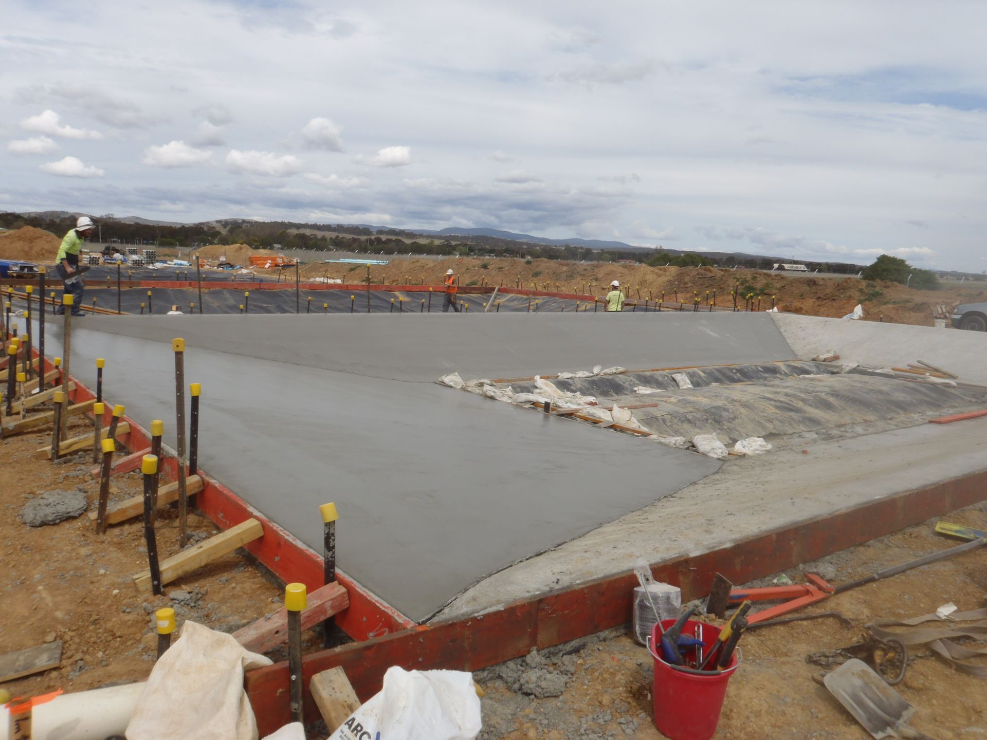 Sewer treatment plant pond