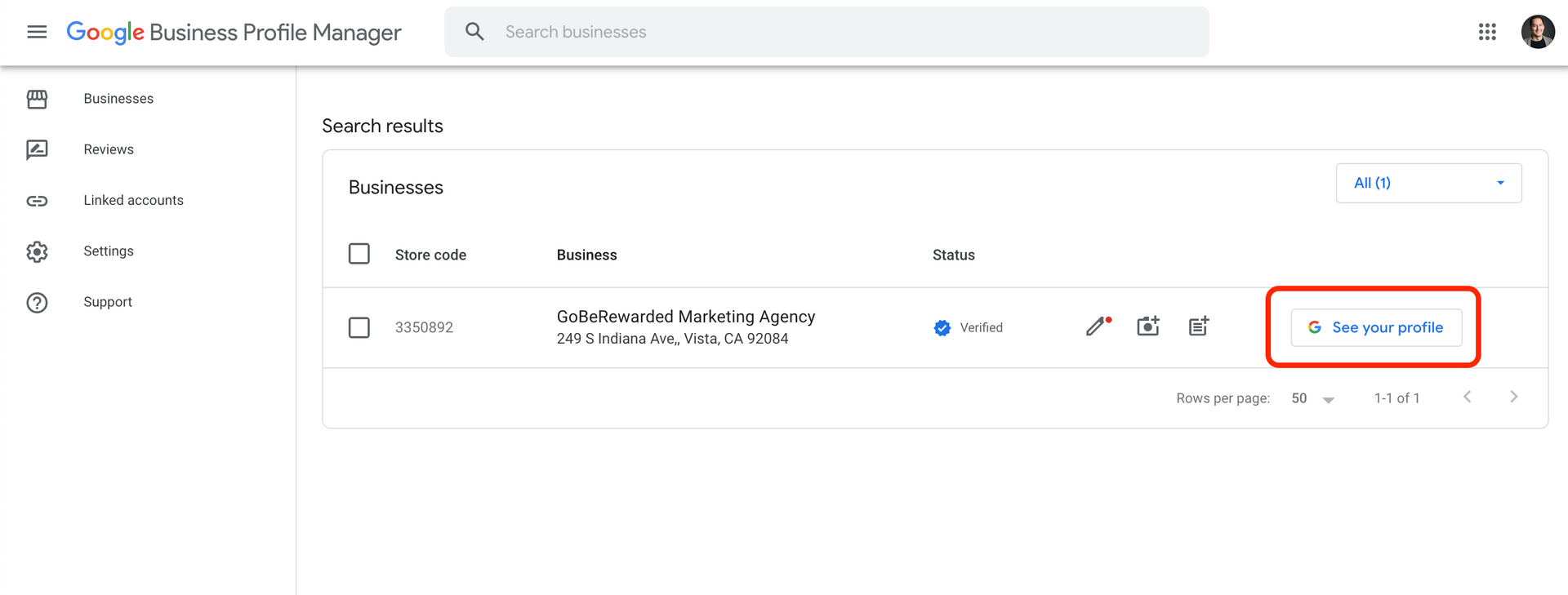A screenshot of a google dashboard with a red arrow pointing to the bottom right