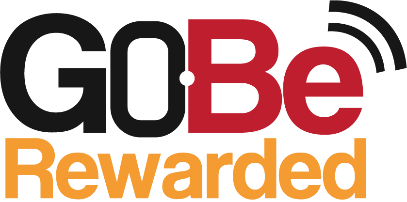 A logo for gobe rewarded is shown on a white background