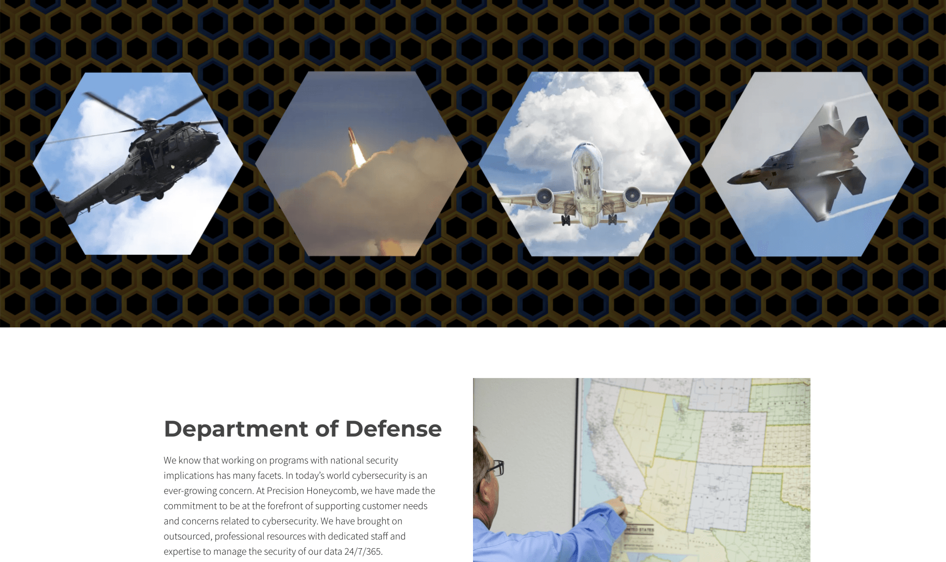 A department of defense website shows a helicopter a plane and a map