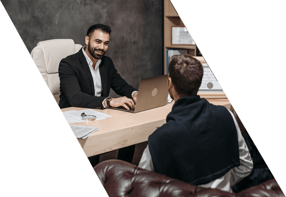 Consultation between a Businessman and Male lawyer