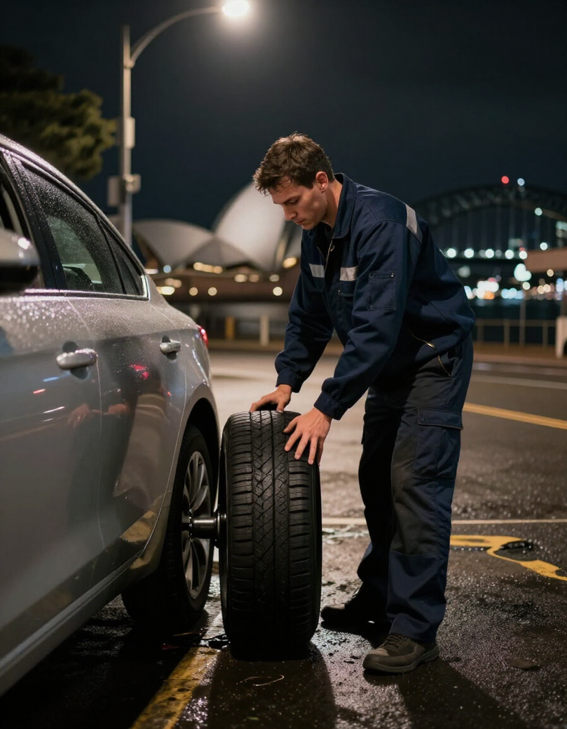 Velocity Mobile Tyres Sydney technician at work