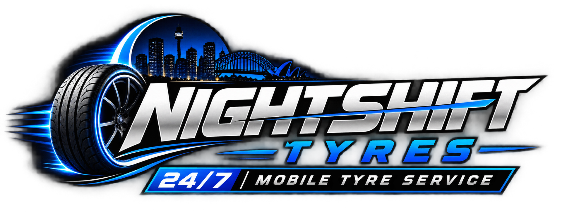 Velocity Mobile Tyres Sydney logo in red, black and silver with a stylized tire graphic