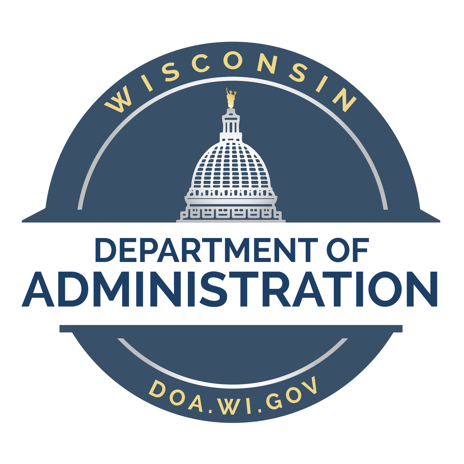 Wisconsin Department of Administration logo with capitol dome and website doa.wi.gov