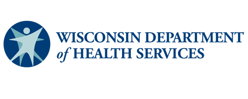 Wisconsin Department of Health Services logo with blue circle emblem and navy text