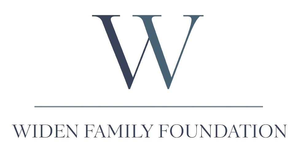 Widen Family Foundation logo with a large blue-gray “W” above the organization name on a white background
