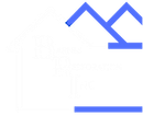Blue roofline icon on a white background