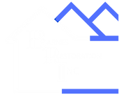 Blue roofline icon on a white background