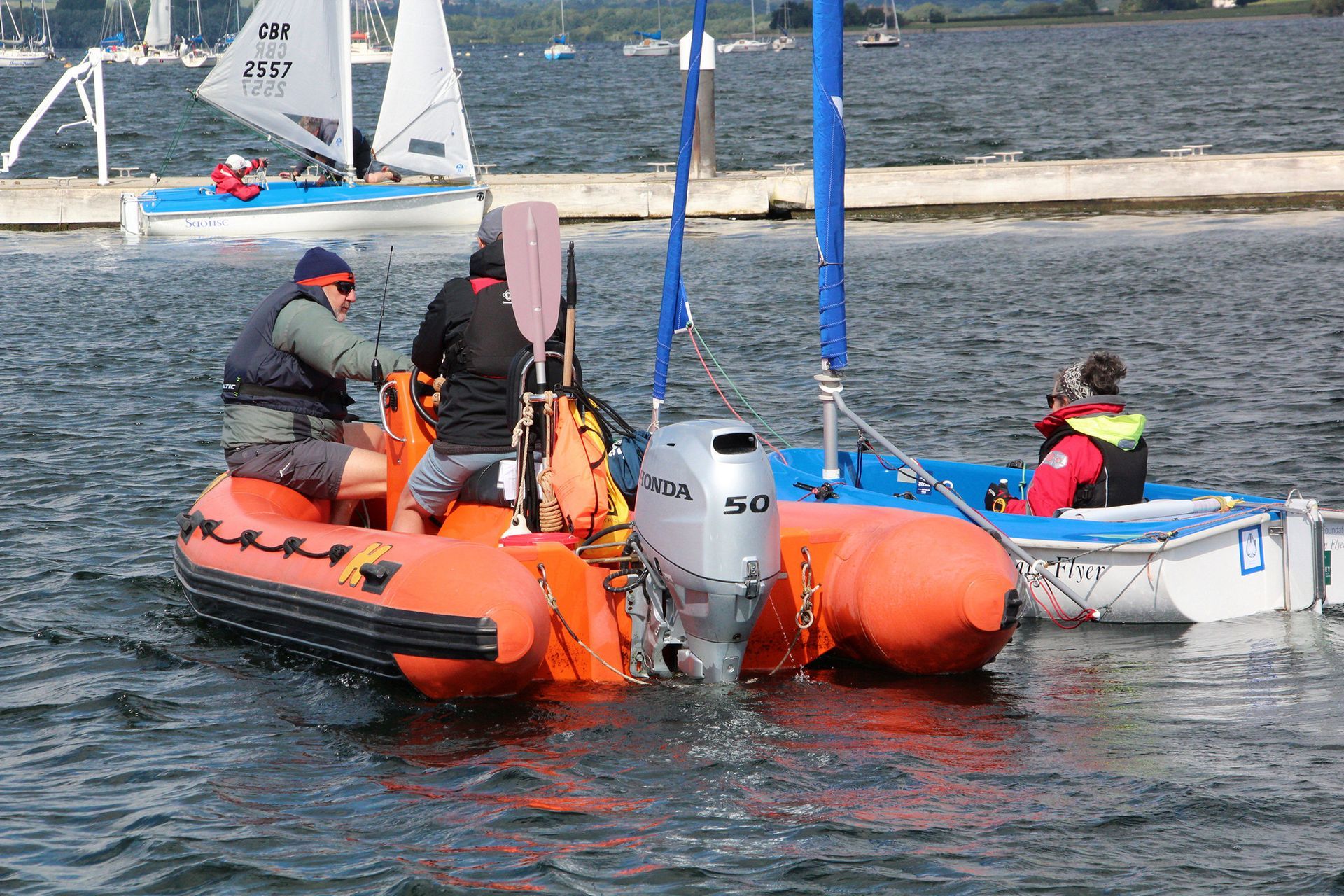 Hansa sail boat and rescue boat