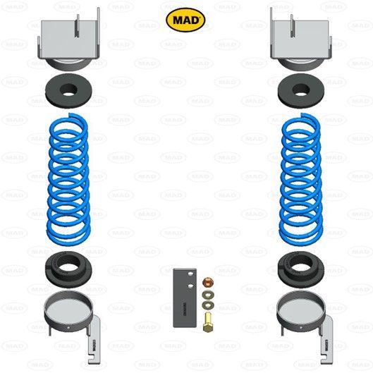 MAD Helper Springs - Ford Transit Connect PH2, PJ2, PT2, PU2 (Rear) (HV-068120)