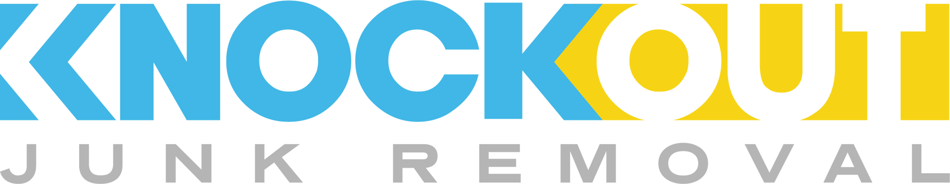 The Knockout Junk Removal logo features blue text for