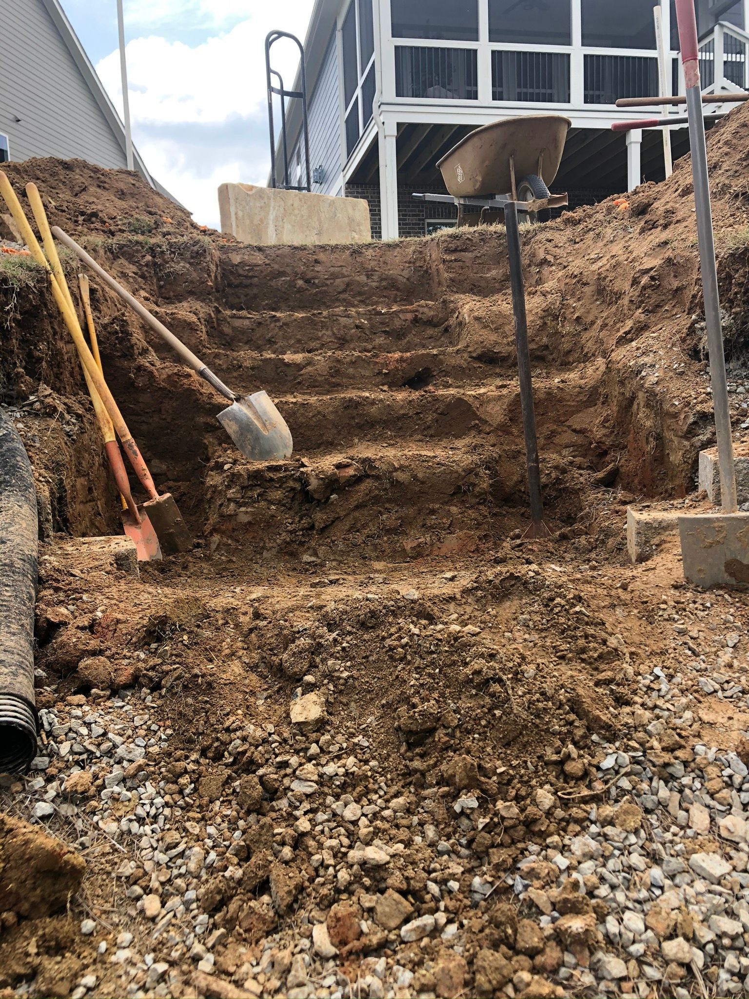 Stairs Ongoing Construction — Flowery Branch, GA — All About Irrigation and Landscape Services Inc