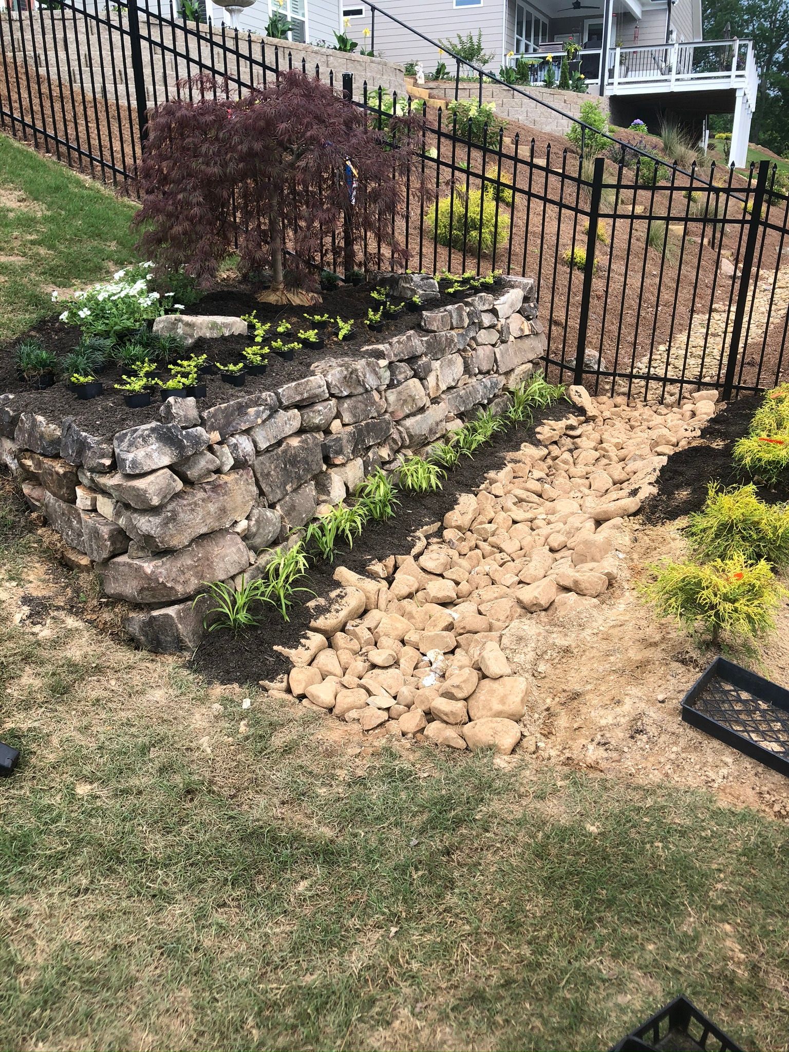 Hardscaping near the Fence — Flowery Branch, GA — All About Irrigation and Landscape Services Inc