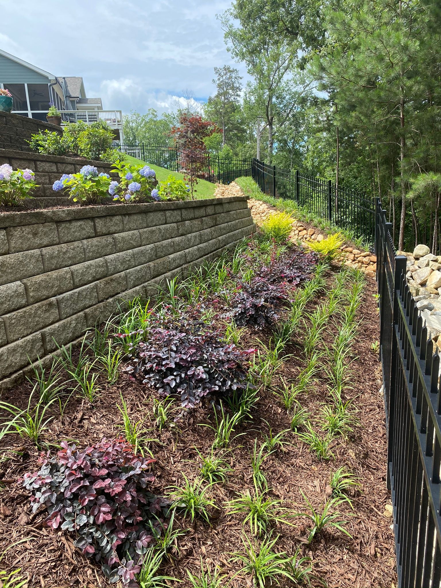 Plants with Wall — Flowery Branch, GA — All About Irrigation and Landscape Services Inc
