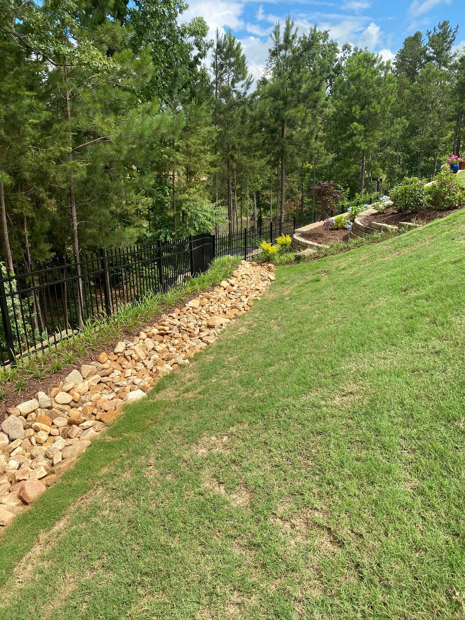Hardscape in Field— Flowery Branch, GA — All About Irrigation and Landscape Services Inc