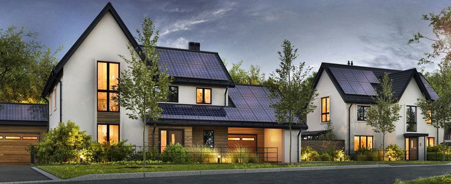 Scottish house with Solar panels - Zero Carbon