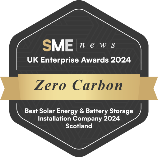 UK ENTERPRISE AWARDS - BEST SOLAR AND BATTERY STORAGE DESIGN  AND INSTALLATION COMPANY 2024 - SCOTLAND