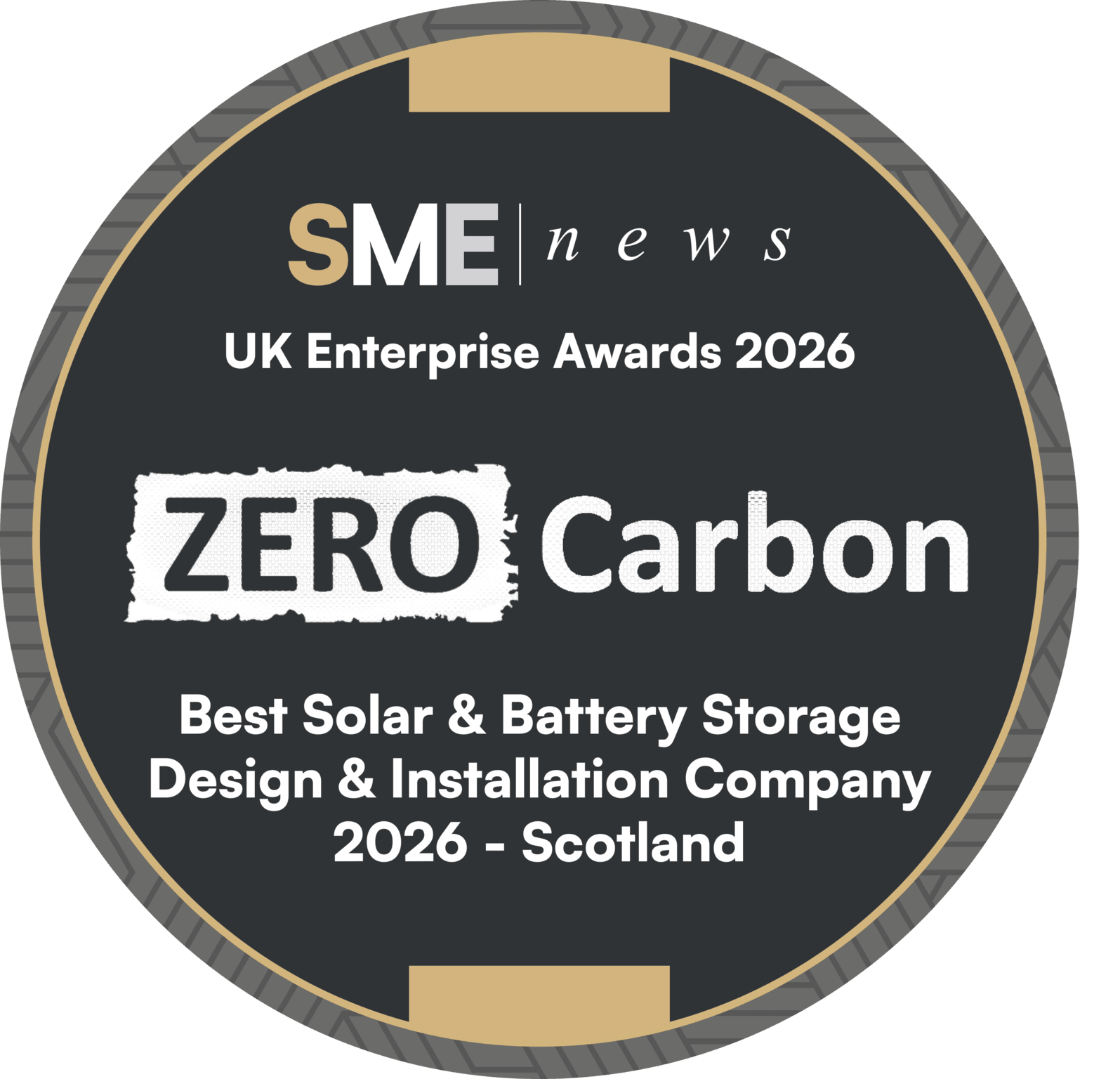 UK ENTERPRISE AWARDS - BEST SOLAR AND BATTERY STORAGE DESIGN  AND INSTALLATION COMPANY 2026 - SCOTLAND