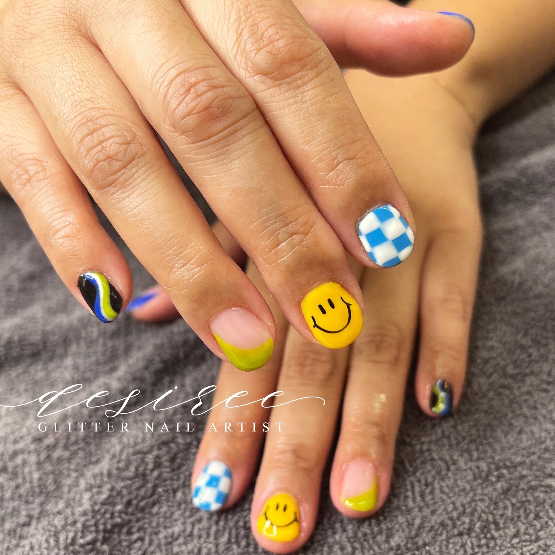 Custom gel nail design by Desert Canvas Studio LLC