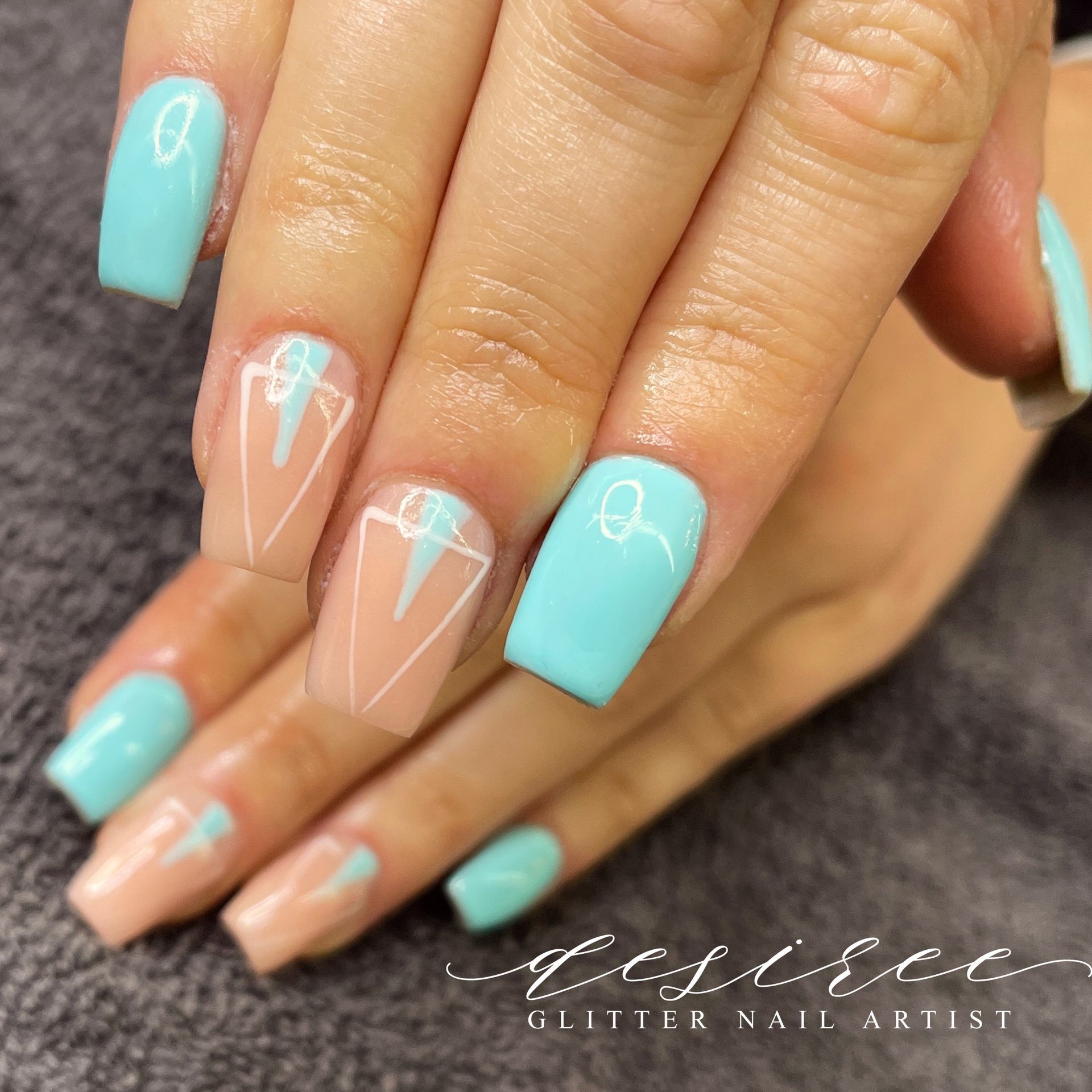 Professional manicure with custom nail art