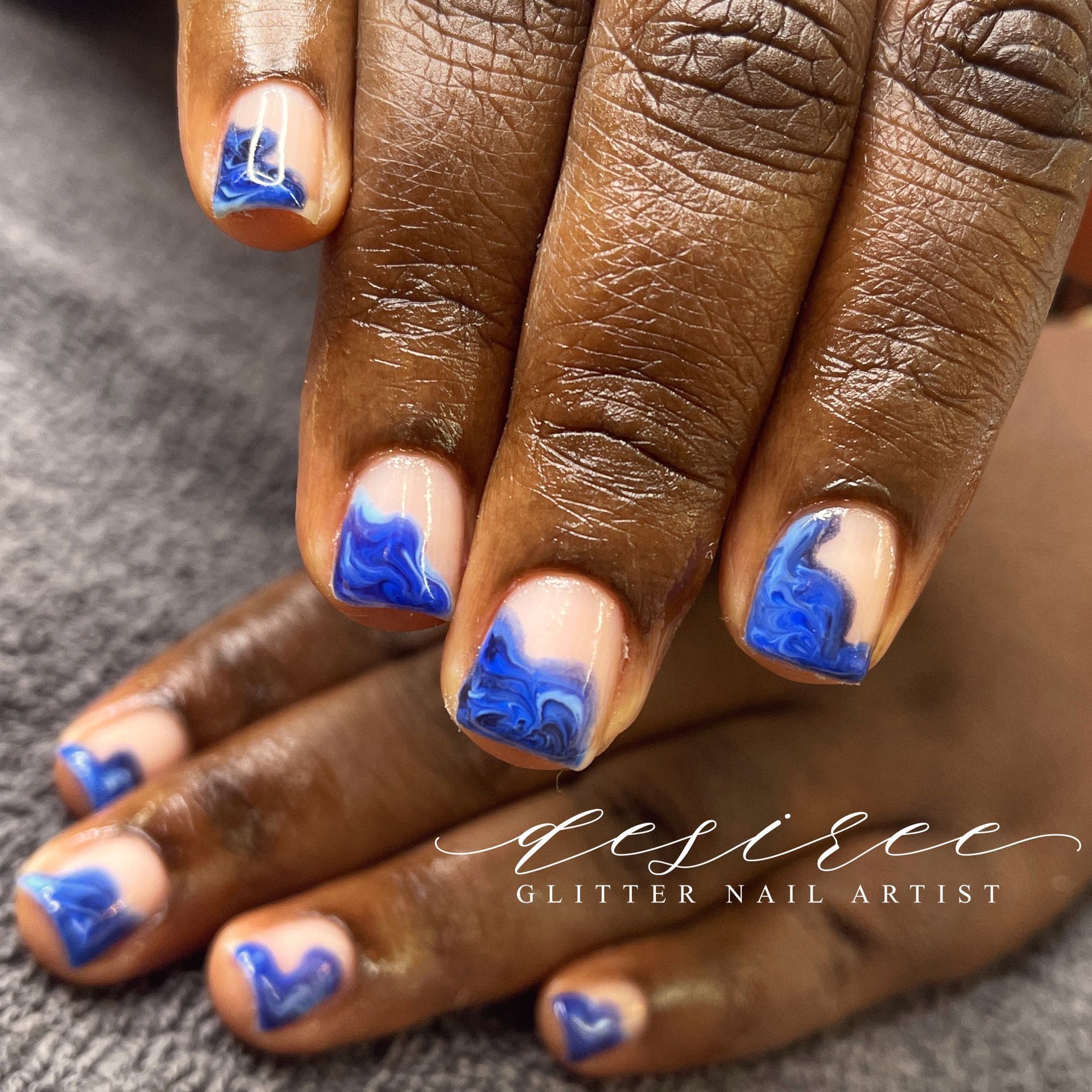 Gel manicure with artistic nail design by Desert Canvas Studio