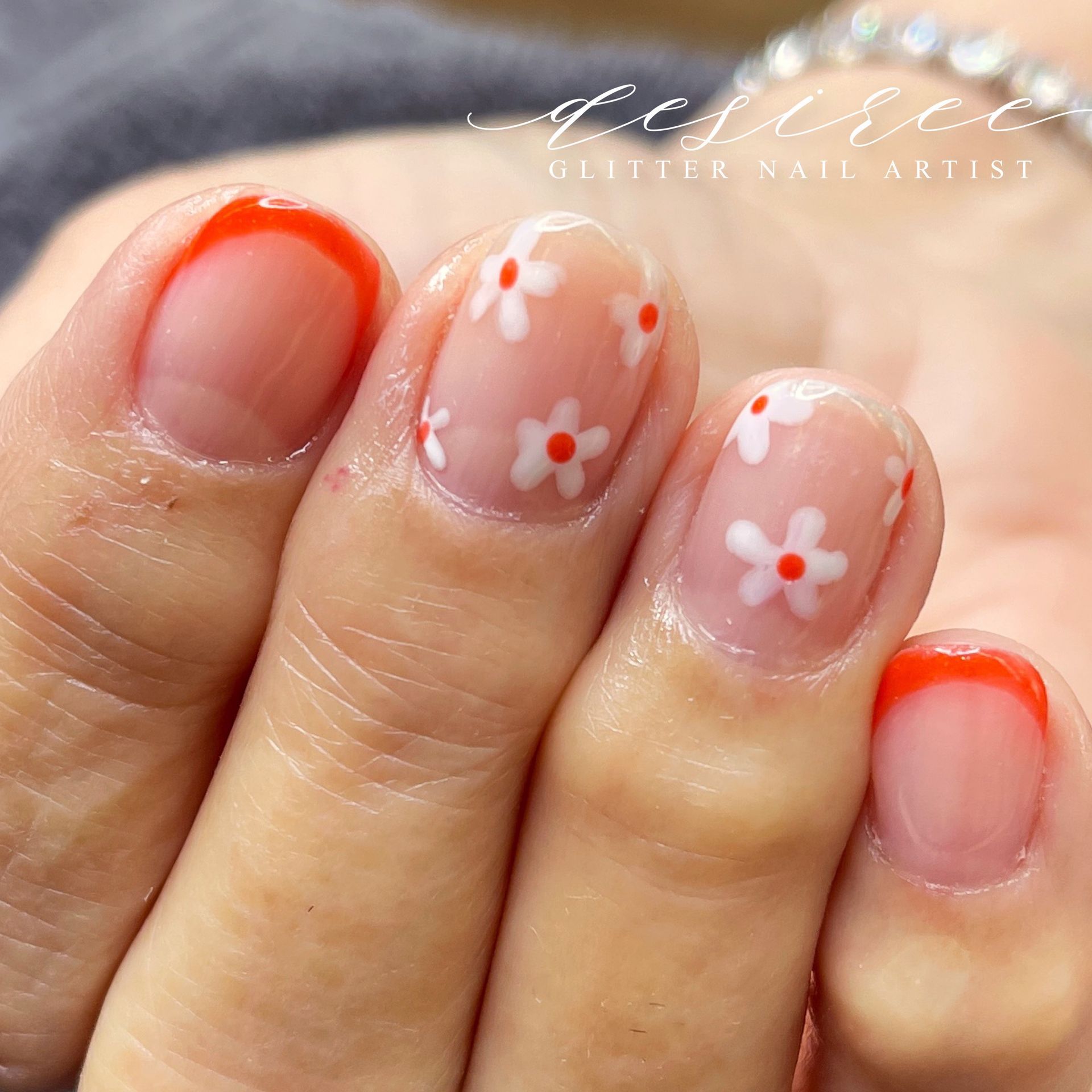 Gel manicure with artistic nail design by Desert Canvas Studio