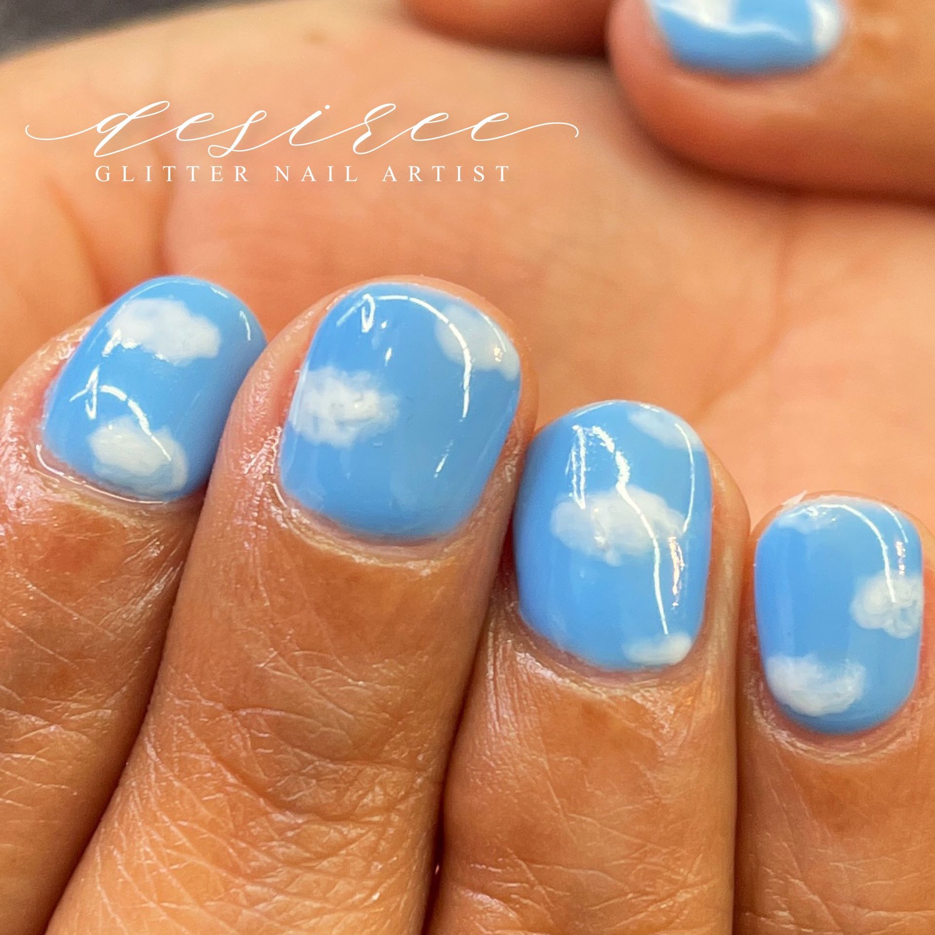 Acrylic nail enhancements with custom nail art