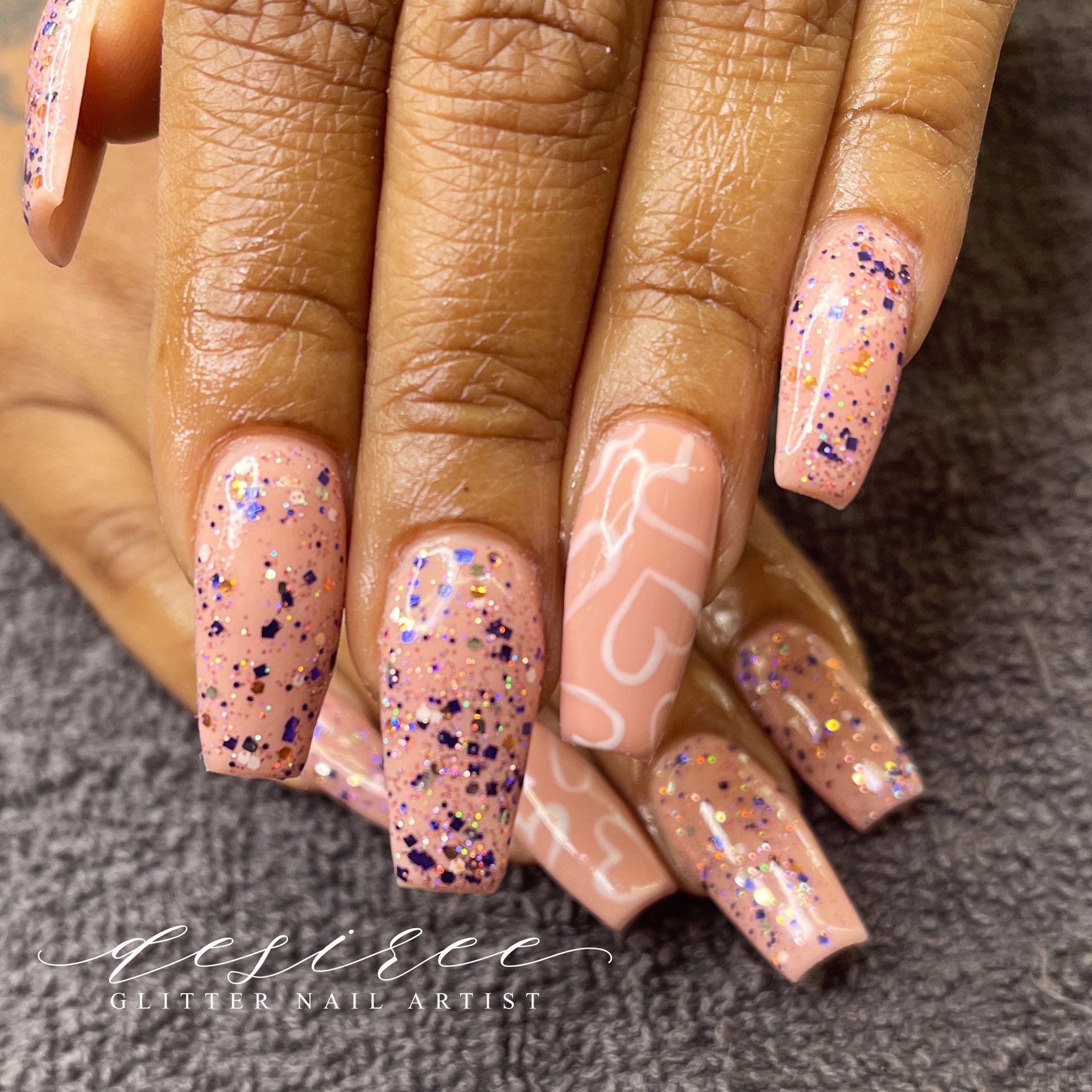 Professional manicure with custom nail art, Glendale AZ