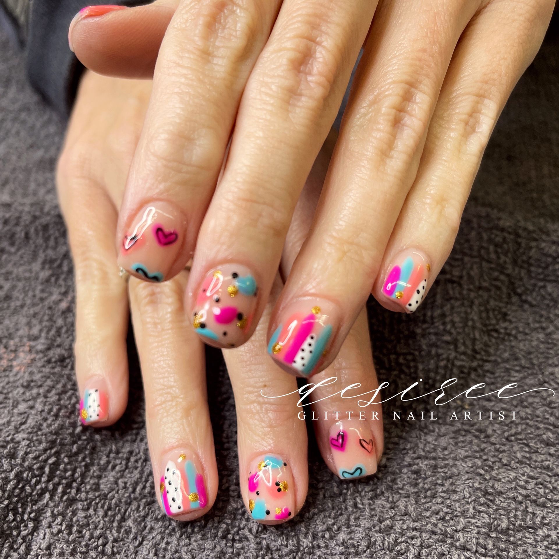 Custom nail art design by Desert Canvas Studio LLC, Glendale AZ