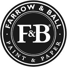 Le logo de Farrow and Ball Paint and Paper est noir et blanc.