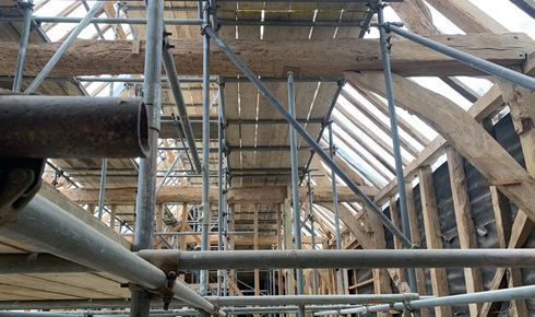 Structural beams before treatment