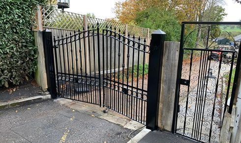 Blasted and painted gates
